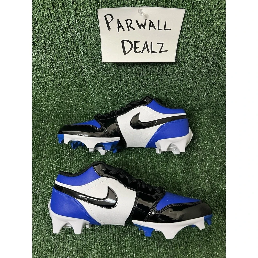 Nike Air Jordan 1 Low TD Football Cleats Royal Toe Black Mens Size 13 FJ6245-401